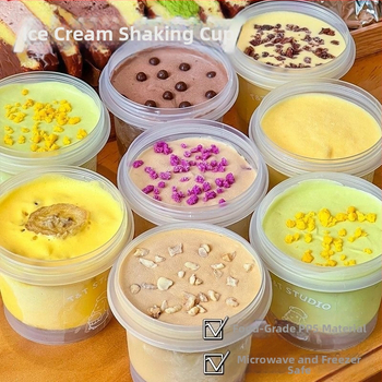 Pudingjogurtitops, käsitsi valmistatud kahekordse koorikuga piimakookosželee jäätisekoorik, ühekordselt kasutatav plastpudelipakendpurk