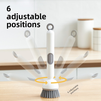 Περιστρεφόμενη βούρτσα για κατσαρόλες Chunke με προσθήκη υγρού για πλύσιμο πιάτων και κατσαρολών, βούρτσα για κατσαρόλες κουζίνας με προσθήκη υγρού, περιστρεφόμενη βούρτσα καθαρισμού με μακριά λαβή