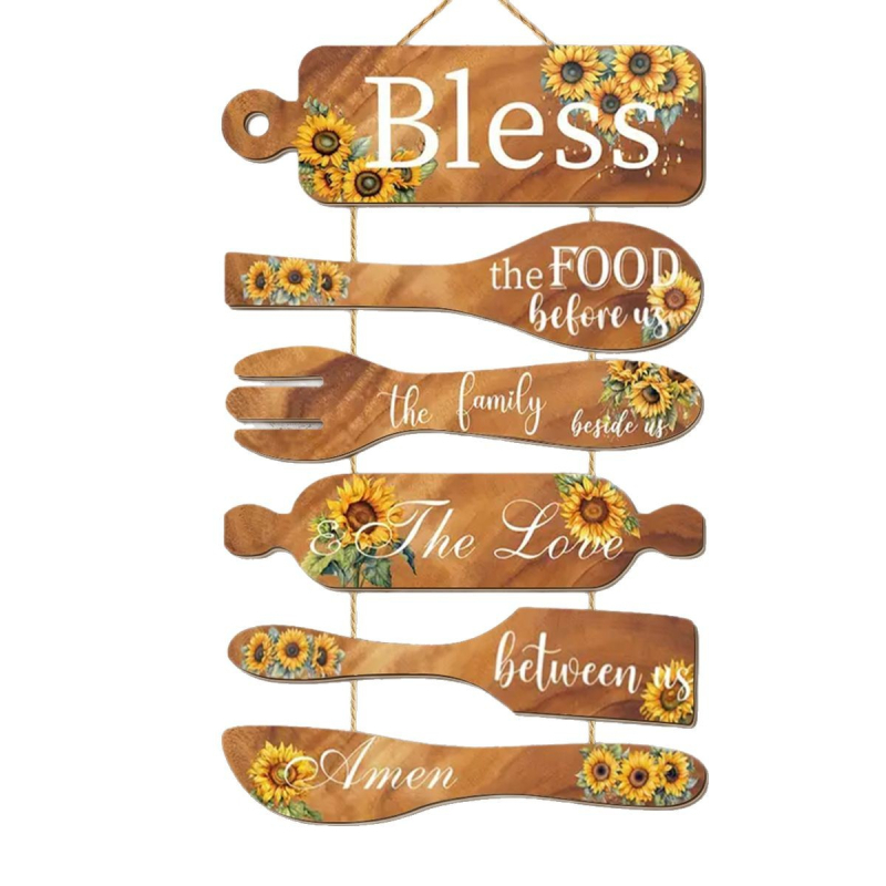 Határokon átnyúló fa konyhai dekorációs függőtábla, háztartási fa dekoratív függőtábla, beltéri falra szerelhető fa dekoratív medál