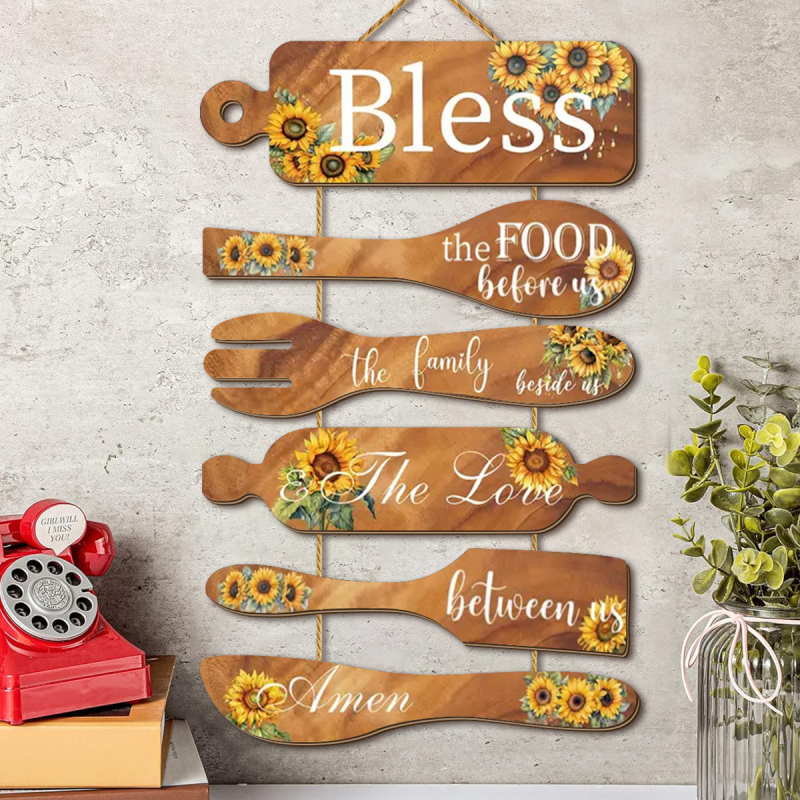 Határokon átnyúló fa konyhai dekorációs függőtábla, háztartási fa dekoratív függőtábla, beltéri falra szerelhető fa dekoratív medál