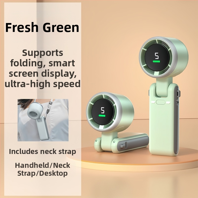Malý ventilátor s nastaviteľnou rýchlosťou cez hranice, turbínový ventilátor na zavesenie na krk, USB mini tichý ručný prenosný vysokorýchlostný ventilátor s plynulou reguláciou otáčok