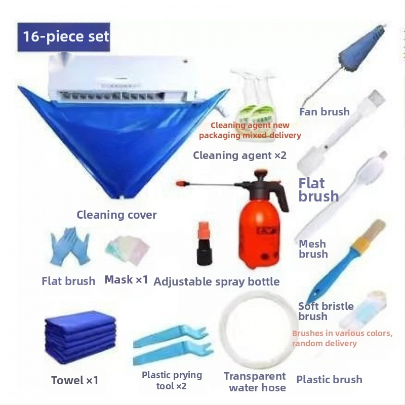 Légkondicionáló tisztítóhuzat Légkondicionáló tisztítóeszközök Háztartási légkondicionáló Horgos tisztítás Komplett tisztítóeszköz-készlet Ingyenes szétszerelés