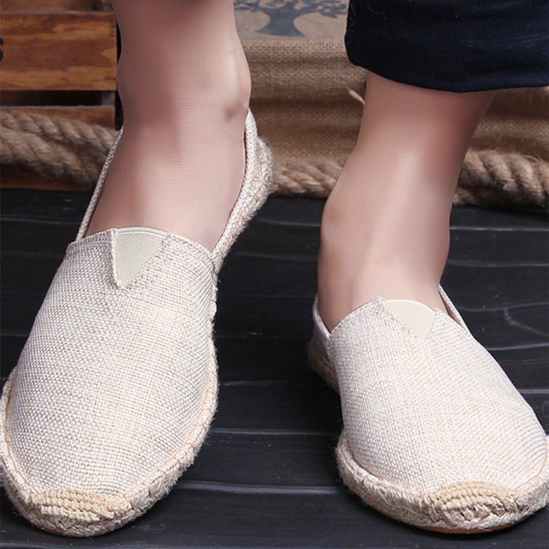 Suvised klassikalised kanepiköiest espadrillid meeste lõuendikingad linased laisad lamedad vabaajajalatsid hingavad kaluri Shenglongi kingad