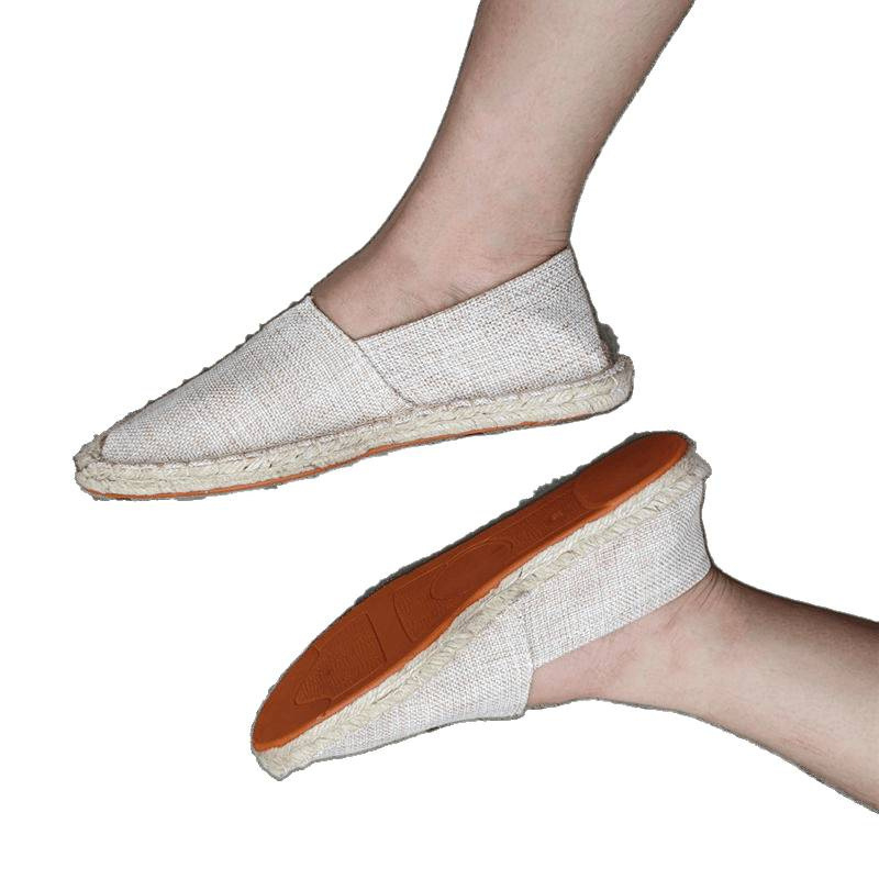 Suvised klassikalised kanepiköiest espadrillid meeste lõuendikingad linased laisad lamedad vabaajajalatsid hingavad kaluri Shenglongi kingad