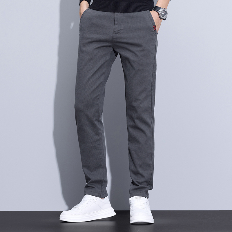 2024 őszi-téli polár bélésű lezser nadrág férfi egyenes szabású, karcsúsított, mindenhez illő hosszú nadrág férfi rugalmas őszi-téli meleg nadrág