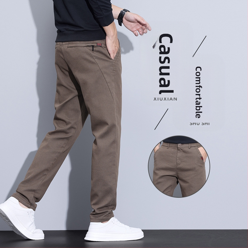2024 őszi-téli polár bélésű lezser nadrág férfi egyenes szabású, karcsúsított, mindenhez illő hosszú nadrág férfi rugalmas őszi-téli meleg nadrág
