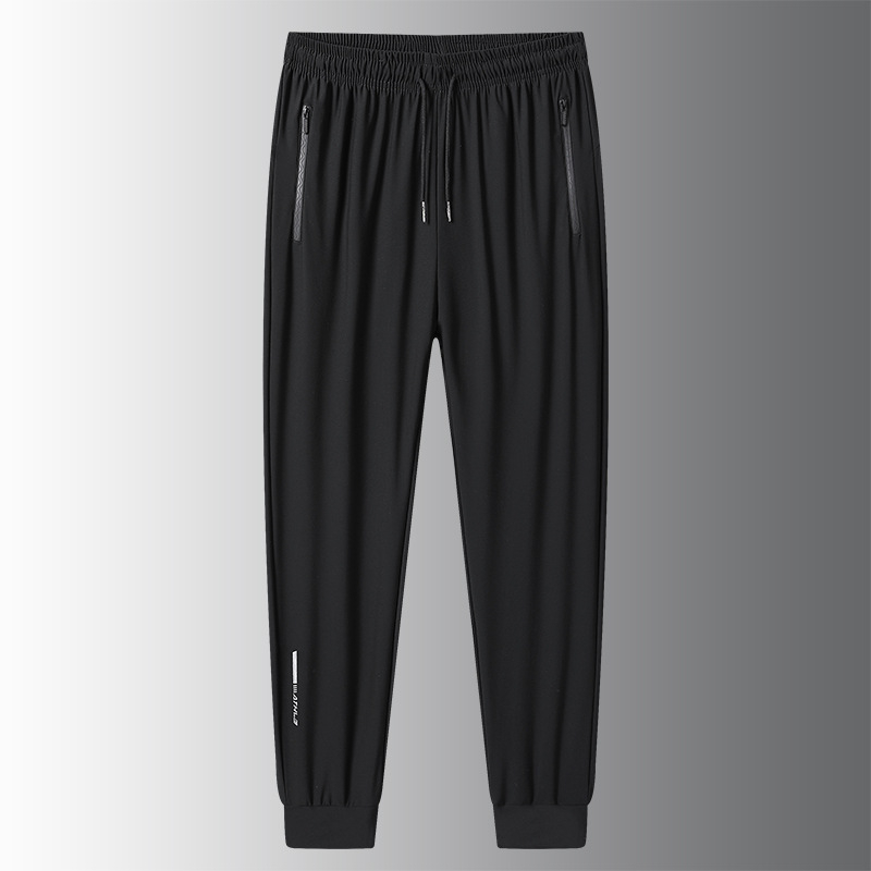 [Gyári outlet raktáron] Kiváló minőségű jég selyem nadrág férfi nyári vékony sport hétköznapi nadrág rugalmas anyagból