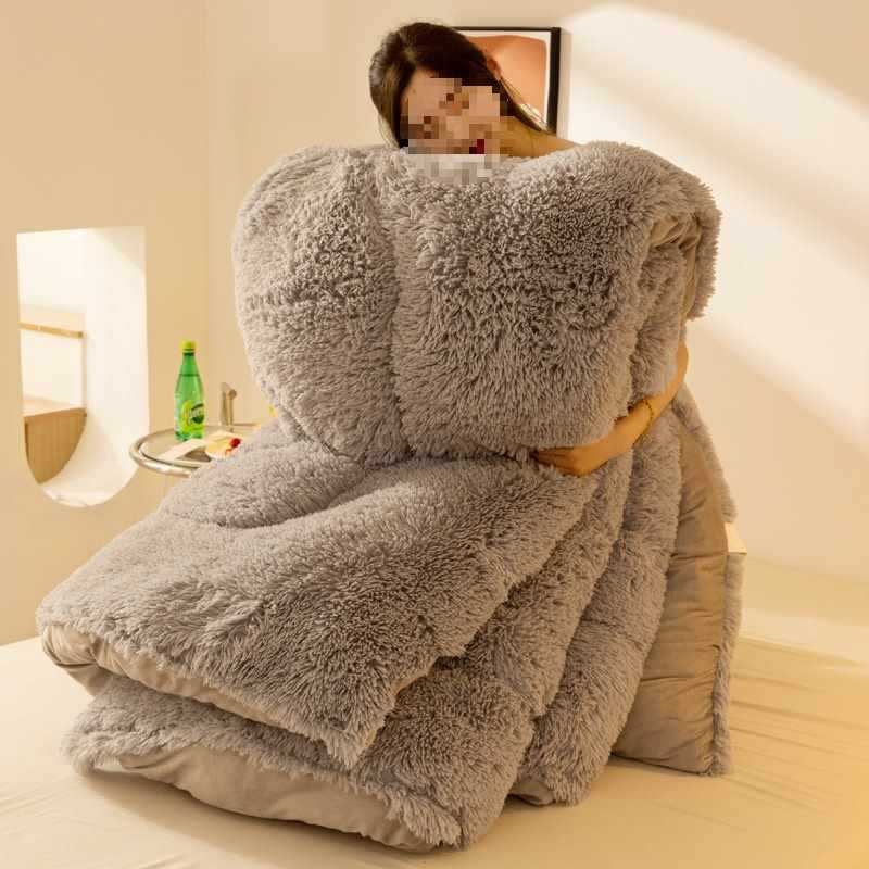 ✅ Amazoni piiriülene e-kaubandus Pure Color paksendatud talvine tekikate pikakarvaline naaritssametist soe tekk südamikuga sametist 10