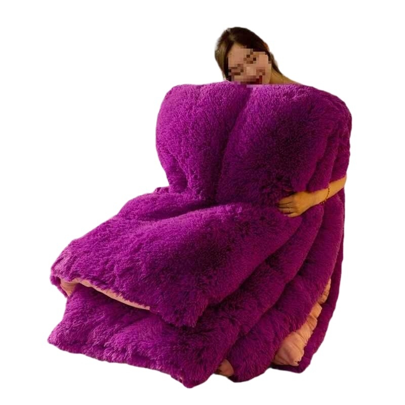 ✅ Amazoni piiriülene e-kaubandus Pure Color paksendatud talvine tekikate pikakarvaline naaritssametist soe tekk südamikuga sametist 10