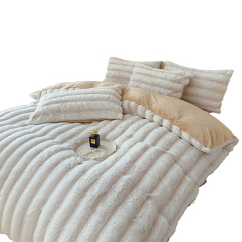 2024 m. naujas triušio aksomas su pieno aksomu, sutirštinto triušio kailio keturių dalių komplektas rudeniui ir žiemai, šiltas, patogus, kvėpuojantis, subtilus aksomas