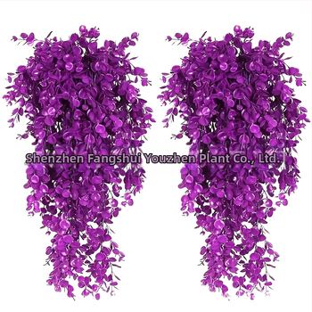 Dirbtiniai rotango eukalipto sieniniai pakabinami augalai, dirbtiniai žalieji augalai, netikri pakabinami augalai, namų lauko dekoratyvinės gėlės