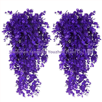 Dirbtiniai rotango eukalipto sieniniai pakabinami augalai, dirbtiniai žalieji augalai, netikri pakabinami augalai, namų lauko dekoratyvinės gėlės