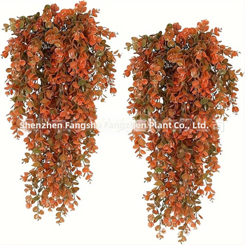 Dirbtiniai rotango eukalipto sieniniai pakabinami augalai, dirbtiniai žalieji augalai, netikri pakabinami augalai, namų lauko dekoratyvinės gėlės