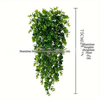 Dirbtiniai rotango eukalipto sieniniai pakabinami augalai, dirbtiniai žalieji augalai, netikri pakabinami augalai, namų lauko dekoratyvinės gėlės