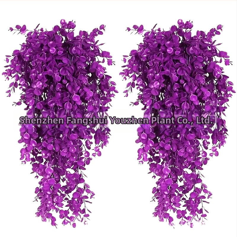 Plante artificiale de eucalipt din ratan transfrontalier, plante verzi artificiale, plante suspendate false, viță de vie, flori decorative pentru casă și exterior