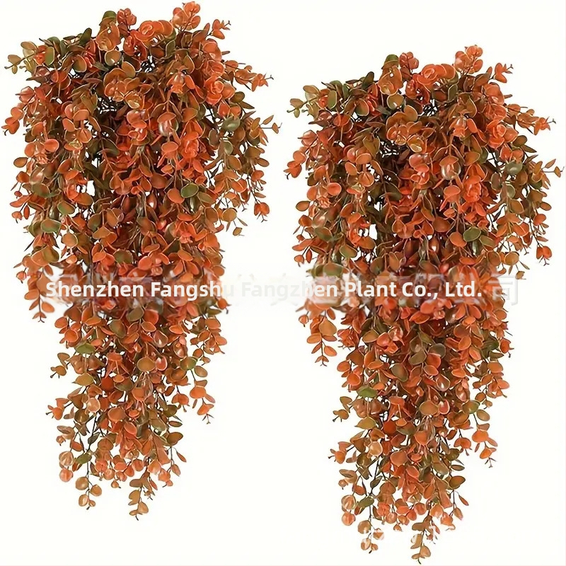 Трансграничен изкуствен ратан, евкалипт, стенен декор, изкуствени зелени растения, фалшиви висящи растения, лози, домашен декор, външен декор, цветя