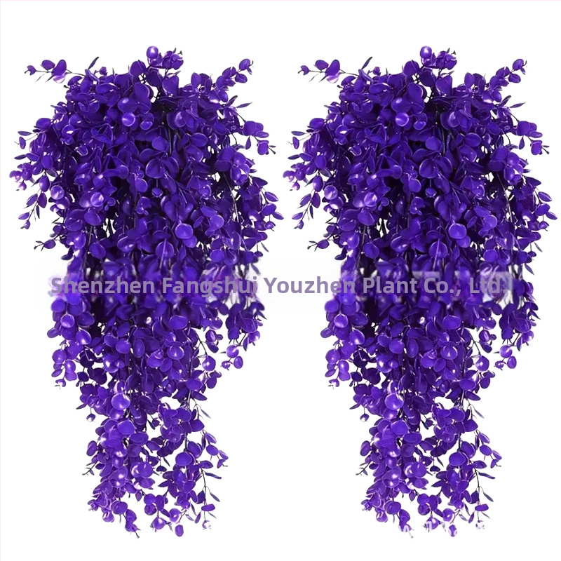 Dirbtiniai rotango eukalipto sieniniai pakabinami augalai, dirbtiniai žalieji augalai, netikri pakabinami augalai, namų lauko dekoratyvinės gėlės