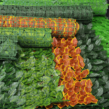 Προσομοιωμένος διακοσμητικός φράχτης τοίχου από πράσινα φυτά, φράχτης από φύλλα, δίχτυ σκίασης, τοίχος που μπλοκάρει τα φύλλα, φράχτης φυτών από πράσινα φύλλα