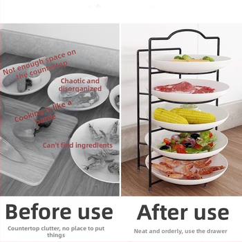 Αποθήκευση συνοδευτικών πιάτων οικιακής χρήσης, βάση αποθήκευσης συνοδευτικών πιάτων κουζίνας, επιδαπέδια τσάντα, επιτοίχια, πολυστρωματική προετοιμασία φαγητού