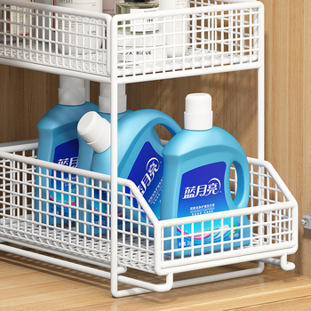 Ράφι αποθήκευσης νιπτήρα μπάνιου κάτω από το ντουλάπι του μπάνιου, συρόμενο ντουλάπι αποχέτευσης, πολυεπίπεδη ράφα αποθήκευσης νιπτήρα