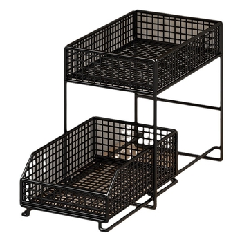 Ράφι αποθήκευσης νιπτήρα μπάνιου κάτω από το ντουλάπι του μπάνιου, συρόμενο ντουλάπι αποχέτευσης, πολυεπίπεδη ράφα αποθήκευσης νιπτήρα