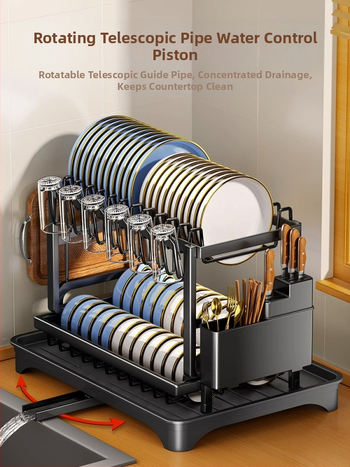 Ράφι πιάτων κουζίνας Ράφι πιάτων Πάγκος εργασίας Οικιακός νεροχύτης Πλυντήριο πιάτων Μπολ με ποτήρι νερού Τσοπ στικς Ράφι αποστράγγισης πιάτων Κουτί αποθήκευσης Όχι