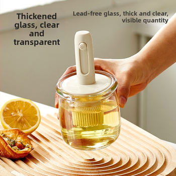 Teleskopinis aliejaus šepetėlio butelis buitinei virtuvei, atsparus aukštai temperatūrai, stiklinis silikoninis šepetėlio aliejaus butelis lauko kepsninei kepimui „viskas viename“ aliejaus butelis