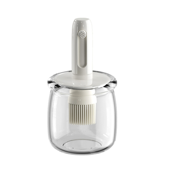 Teleskopinis aliejaus šepetėlio butelis buitinei virtuvei, atsparus aukštai temperatūrai, stiklinis silikoninis šepetėlio aliejaus butelis lauko kepsninei kepimui „viskas viename“ aliejaus butelis