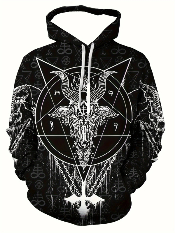 Határokon átnyúló 3D digitális nyomtatású amerikai pulóver kapucnis férfi retró pulóver sport laza őszi és téli kabát