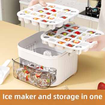 Πιέστε το δίσκο πάγου για παγοκύβους, παγοθήκη τροφίμων, παγοθήκη, παγωμένη μπάλα πάγου, μεγάλη χωρητικότητα, οικιακό ψυγείο αποθήκευσης πάγου