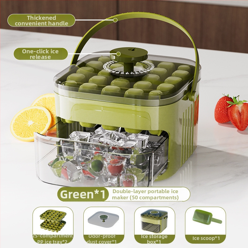 Présjégtálca Jégkocka forma Élelmiszeripari minőségű jégdoboz Fagyasztott jéggolyó műalkotás forma Nagy kapacitású jégtároló háztartási hűtőszekrény