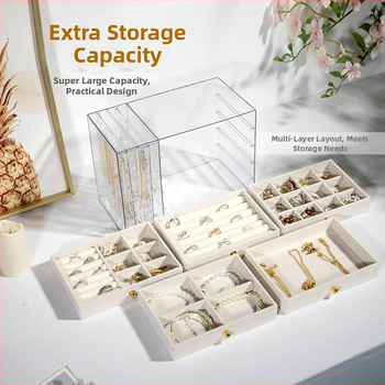 Piiriülene ehete vitriinkarp akrüülist läbipaistev hoiukarp kõrvarõngaste käevõru käevõru kaelakee ehete hoiukarp