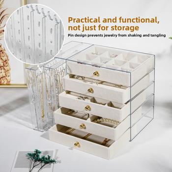 Piiriülene ehete vitriinkarp akrüülist läbipaistev hoiukarp kõrvarõngaste käevõru käevõru kaelakee ehete hoiukarp