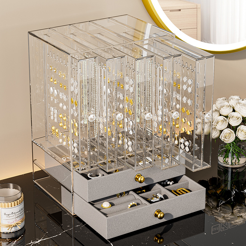 Piiriülene ehete vitriinkarp akrüülist läbipaistev hoiukarp kõrvarõngaste käevõru käevõru kaelakee ehete hoiukarp