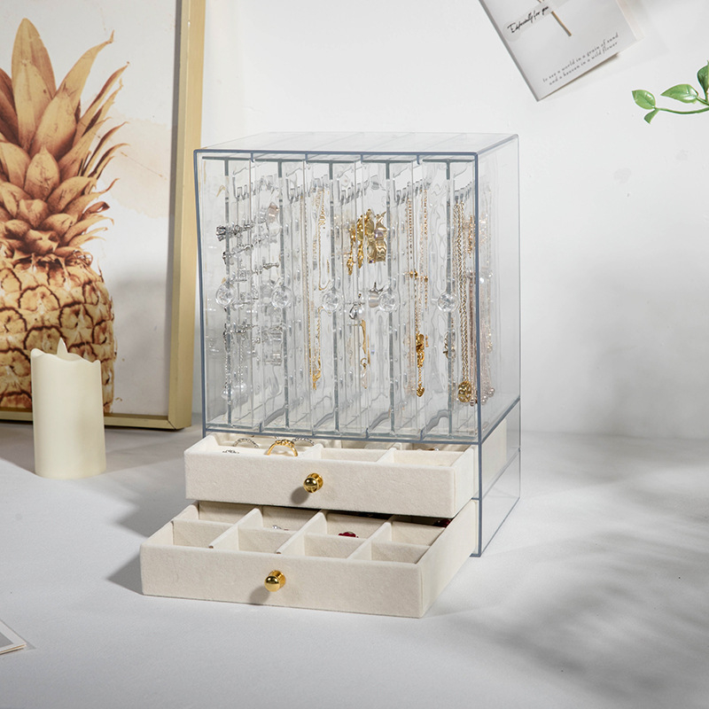 Piiriülene ehete vitriinkarp akrüülist läbipaistev hoiukarp kõrvarõngaste käevõru käevõru kaelakee ehete hoiukarp