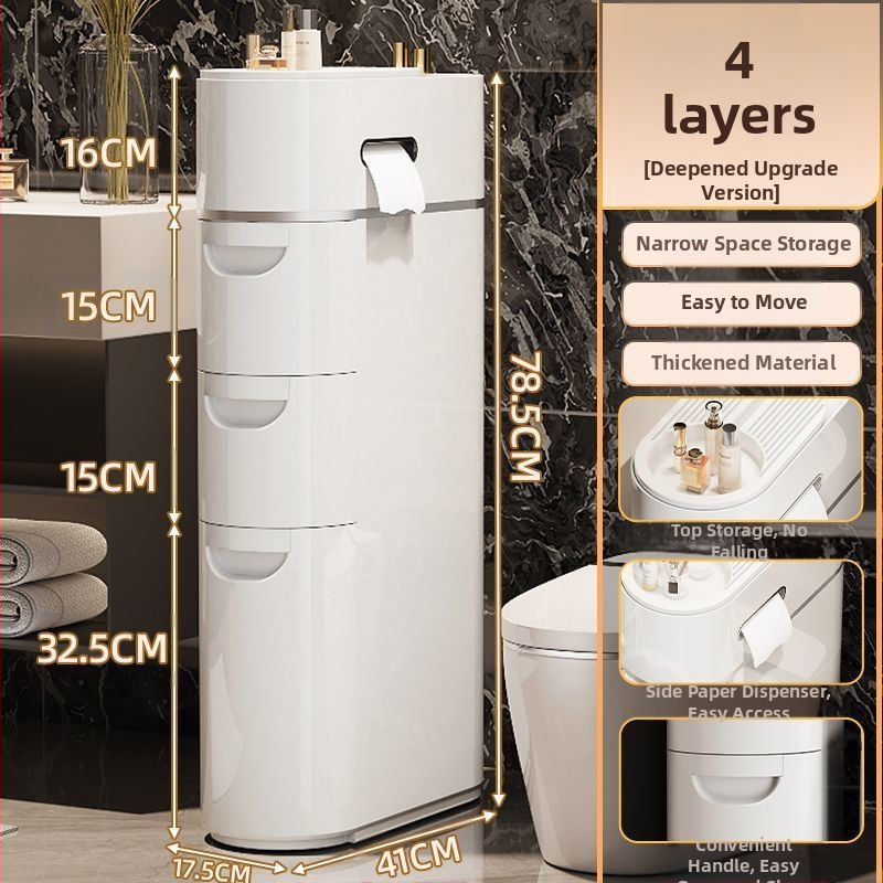 Tualettruumi sahtlitüüpi hoiukapp Majapidamise tualettruumi mitmekihiline plastist hoiukapp Paigaldusvaba hoiuriiul