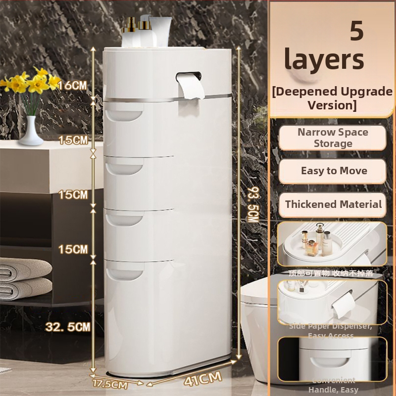 Tualettruumi sahtlitüüpi hoiukapp Majapidamise tualettruumi mitmekihiline plastist hoiukapp Paigaldusvaba hoiuriiul