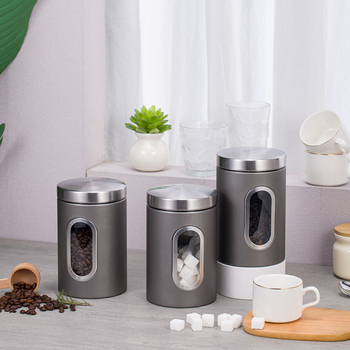 Köögitarbed Roostevabast terasest säilituspurk Visuaalne aken Klaasist suletud purk Jämedateralise tee purk Toidu kuivkaupade säilituspurk