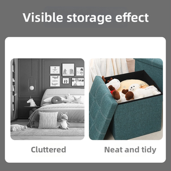 Табуретка за съхранение от плат, многофункционална табуретка за сядане и преобличане на обувки, малка табуретка за диван, сгъваема кутия за съхранение, кутия за домакинско съхранение