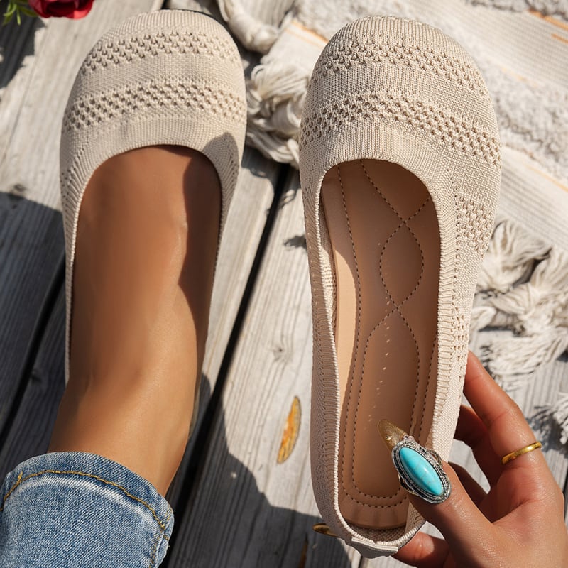 Pantofi sport pentru femei, pantofi sport de vară, respirabili, tricotați, cu plasă superficială, cu vârf rotund, la modă, pantofi sport, pantofi sport