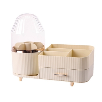 Κουτί αποθήκευσης καλλυντικών περιστρεφόμενο πλέγμα επιτραπέζιο φως πολυτελείας κραγιόν πινέλο μακιγιάζ φρυδιών θήκη στυλό ράφι περιποίησης δέρματος