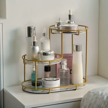 Raft de depozitare cosmetică de lux ușor, cutie de depozitare cosmetică, suport de blat pentru desktop, cutie de depozitare pentru îngrijirea pielii