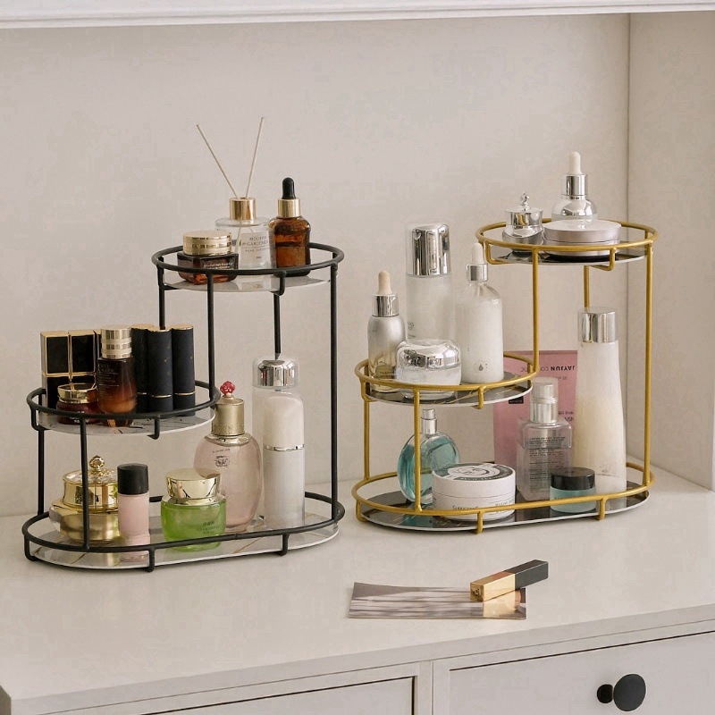 Raft de depozitare cosmetică de lux ușor, cutie de depozitare cosmetică, suport de blat pentru desktop, cutie de depozitare pentru îngrijirea pielii