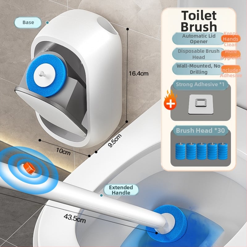 Vienkartinis tualetinis šepetys Buitinis tualetinis šepetys Be aklavietės sienos Naujas tualeto valymo šepetys