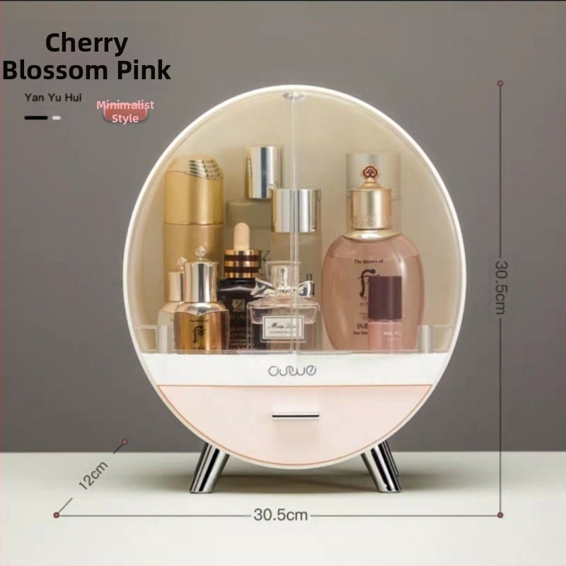 Viegla, grezna, lielas ietilpības ādas kopšanas uzglabāšanas kaste, tualetes galdiņš, putekļu necaurlaidīga kosmētikas uzglabāšanas kaste, caurspīdīga, ērta uzglabāšanas kaste