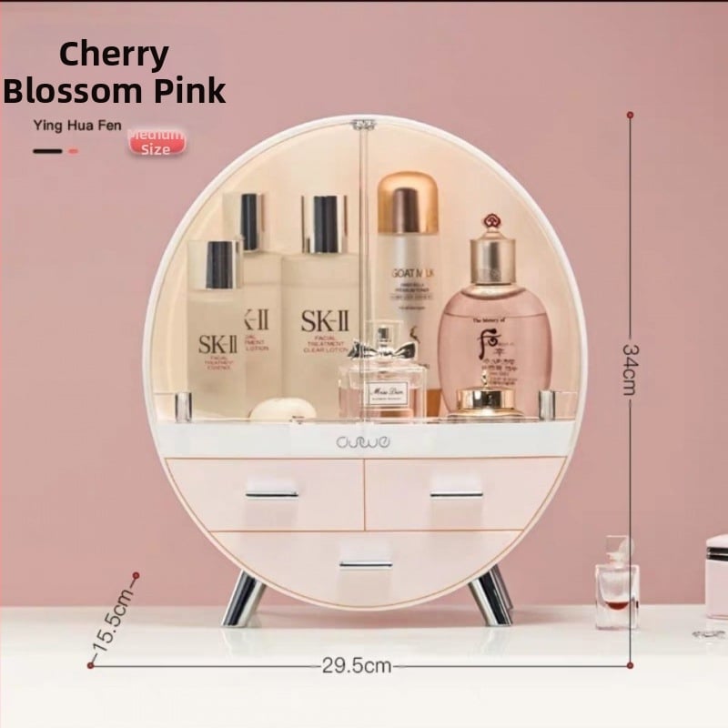 Viegla, grezna, lielas ietilpības ādas kopšanas uzglabāšanas kaste, tualetes galdiņš, putekļu necaurlaidīga kosmētikas uzglabāšanas kaste, caurspīdīga, ērta uzglabāšanas kaste