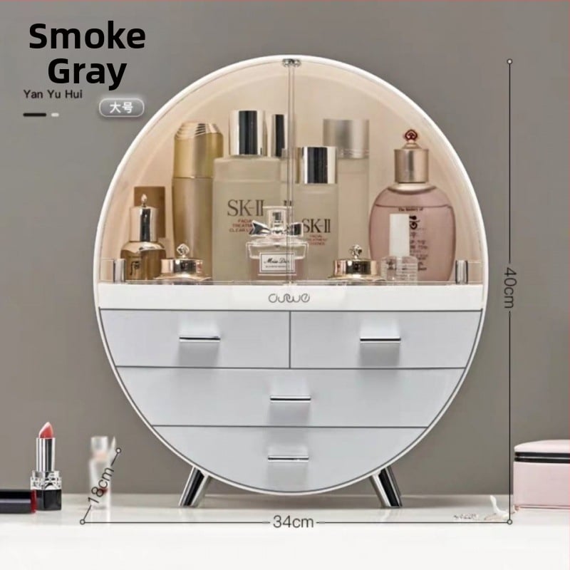 Viegla, grezna, lielas ietilpības ādas kopšanas uzglabāšanas kaste, tualetes galdiņš, putekļu necaurlaidīga kosmētikas uzglabāšanas kaste, caurspīdīga, ērta uzglabāšanas kaste