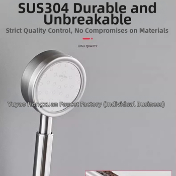 Nerūdijančio plieno slėginė dušo galvutė, apsauga nuo nudegimų ir kritimų, rankinis reguliuojamas antgalis, didelis vandens išleidimo anga, kvadratinis dušo komplektas
