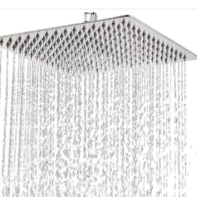 Nerūdijančio plieno slėginė dušo galvutė, apsauga nuo nudegimų ir kritimų, rankinis reguliuojamas antgalis, didelis vandens išleidimo anga, kvadratinis dušo komplektas