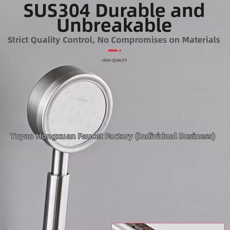Душ слушалка под налягане от неръждаема стомана, защита от изгаряне и падане, ръчна регулируема дюза, голям изход за вода, комплект за душ с квадратна горна струя